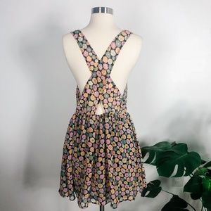 Lucca Couture semi sheer floral crossback dress M